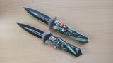 King of Hearts Skull Spear Point 8 Inch Spring Assisted Folding Pocket Knife