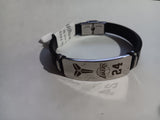 Kobe Bryant 24 Mamba Los Angeles Lakers NBA Black Silver Bracelet