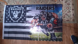 Las Vegas Raiders NFL 3X5 Feet American Flag Banner Pole or Wall Decor