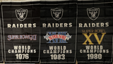 Las Vegas Raiders 3x5 NFL Flag Lot of 3 Super Bowls BUNDLE