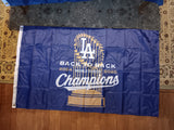 Los Angeles Dodgers 2025 Back To Back World Series Champions MLB 3x5 Flag