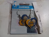 Los Angeles Lakers NBA Silver Swirl Heart Dangle Earrings