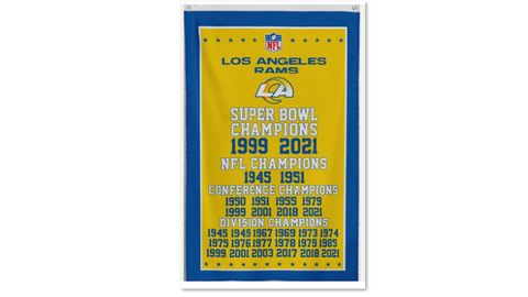 Los Angeles Rams 3x5 NFL Flag All Championships Vertical