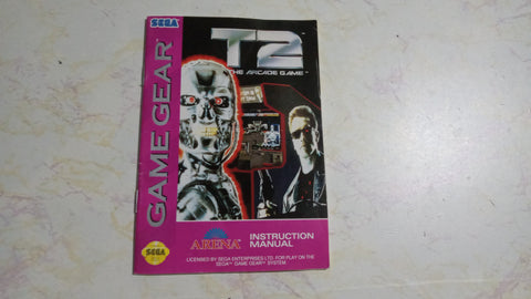 MANUAL ONLY T2 Sega Game Gear ORIGINAL Terminator 2 Game Booklet
