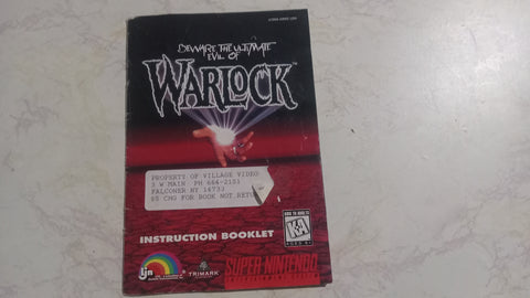MANUAL ONLY Warlock Sega Genesis Instruction Book NO GAME