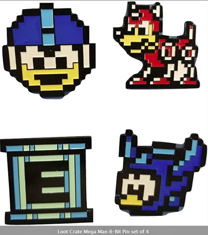 Mega Man 8 Bit Loot Crate Capcom Pin Set of 4