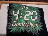 Marijuana Gildan Ultra Cotton It's 420 Somewhere Long Sleeve Shirt M-L