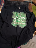 Marijuana Gildan Ultra Cotton It's 420 Somewhere Long Sleeve Shirt M-L