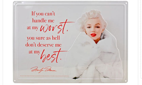 Marilyn Monroe Quote In Fur Coat Metal Sign 16x12 Inch Tin Sign