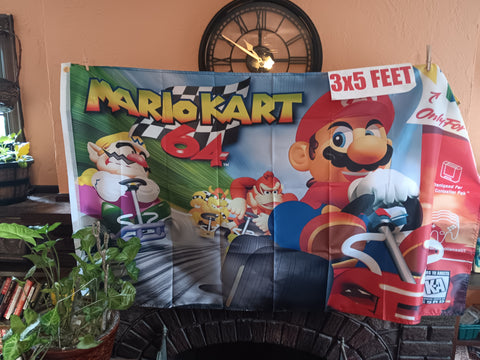 Mario Kart 64 3X5 Feet Flag Banner Game Cover Design