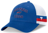 Men's Buffalo Bills NFL Fanatics Royal/White Fundamentals Side Stripe Trucker Adjustable Hat