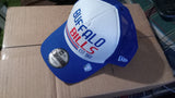 Men's Buffalo Bills New Era White Royal Stacked A-Frame Trucker 9FORTY Adjustable Hat