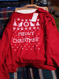 Meowy Christmas Women's Red Ugly Christmas Sweater Style Shirt