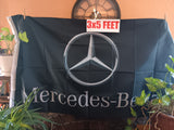Mercedes-Benz Automobile 3x5 Feet Flag Black
