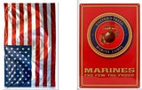 'Merica BUNDLE 3x5 American Flag + 16x12 US Marine Corp Tin Sign
