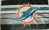 Miami Dolphins 3x5 NFL Flag Black Top Bottom