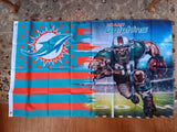 Miami Dolphins NFL 3X5 Feet American Flag Banner Pole or Wall Decor