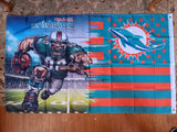 Miami Dolphins NFL 3X5 Feet American Flag Banner Pole or Wall Decor