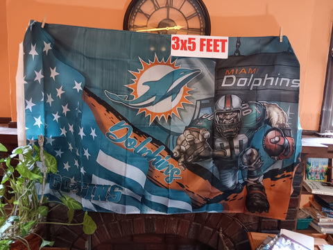 Miami Dolphins Stars & Stripes & Steroids NFL 3X5 Feet Flag Banner