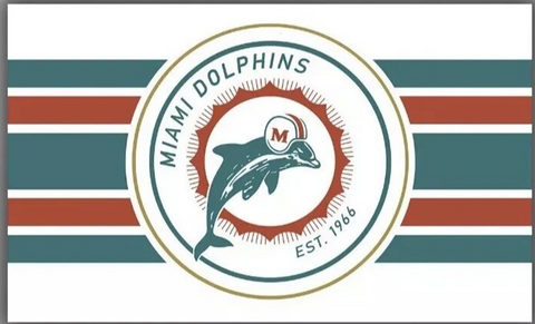 Miami Dolphins White Retro Logo 3x5 NFL Flag