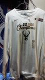 Milwaukee Bucks NBA Nike 2021 NBA Finals Champions Locker Room Long Sleeve T-Shirt - White XXX