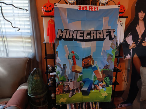Minecraft 3X5 Feet Flag Game Cover Design 2-Sided Banner