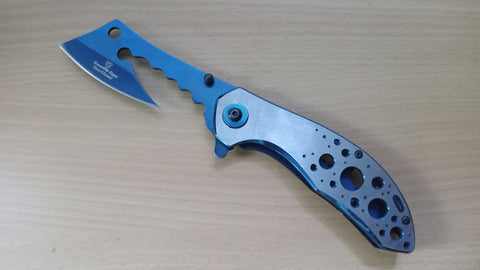 Mini Cleaver Blue Spring Assisted Folding Pocket Knife