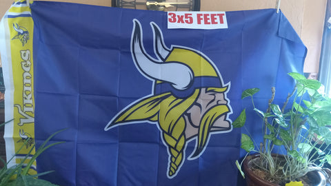 Minnesota Vikings NFL 3X5 Feet Flag Banner Pole or Wall Decor