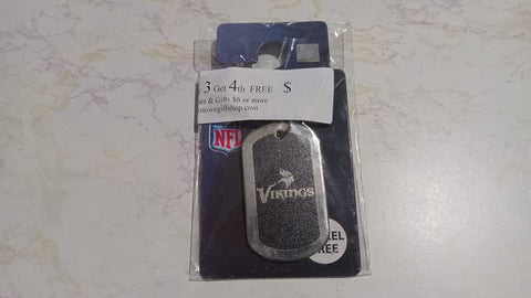 Minnesota Vikings NFL Black Chrome Dog Tag Necklace