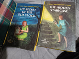 Nancy Drew 4 Book BUNDLE #1 #2 #34 Hidden Mystery Window Staircase Old Clock