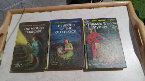 Nancy Drew 4 Book BUNDLE #1 #2 #34 Hidden Mystery Window Staircase Old Clock