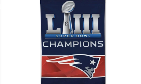New England Patriots NFL 28x40 One-Sided Super Bowl LIII Vertical Banner Flag