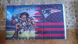 New England Patriots NFL 3X5 Feet American Flag Banner Pole or Wall Decor