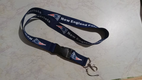 New England Patriots NFL Team Colors Lanyard Key Chain