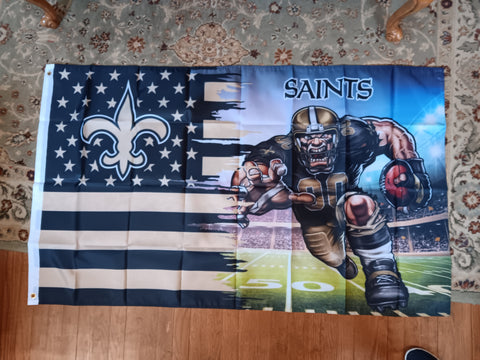 New Orleans Saints NFL 3X5 Feet American Flag Banner Pole or Wall Decor