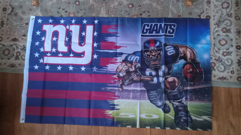 New York Giants NFL 3X5 Feet American Flag Banner Pole or Wall Decor