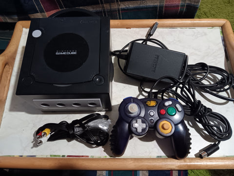 Nintendo Gamecube Black Console With Controller and System Cables