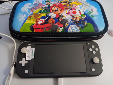 Nintendo Switch Lite Black Console with Mario Kart Case