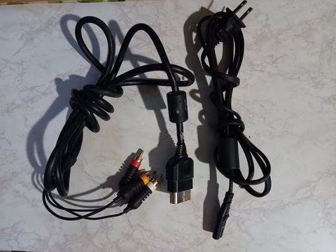 Original Xbox BUNDLE OEM AV Cable + AC Adapter Cord Power Supply