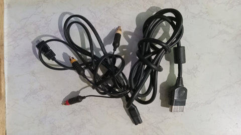 Original Xbox BUNDLE OEM AV Cord + Power Cable Tested