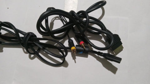 Original Xbox Cables Bundles OEM AV Cord + AC Adapter Power Cable Tested