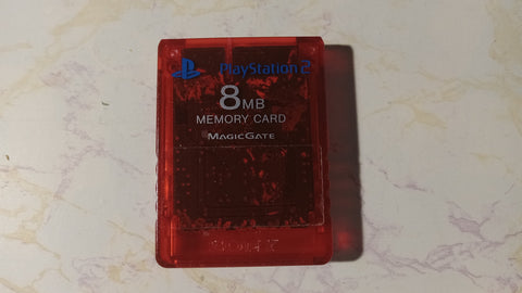 PS2 8MB Memory Card Tested Sony Playstation 2 Red Official Brand
