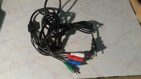 PS2 PS3 Component HD Cable + Power Cord 2 Playstation Cable Bundle
