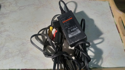 PS2 Slim OEM Power Supply + OEM AV Cord BUNDLE 2 Sony Cables