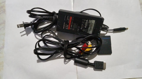PS2 Slim BUNDLE Original Cables + Memory Card + Playstation 2 AC Adapter + AV Cable