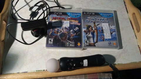 PS3 Move Bundle Playstation 3 Controller Camera Sports Champions Medieval Moves