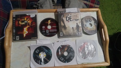 PS3 Survival Horror 5 Game Lot Resident Evil Walking Dead Evil Within Playstation 3 Bundle