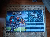Philadelphia Eagles NFL 3X5 Feet American Flag Banner Pole or Wall Decor