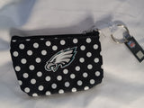 Philadelphia Eagles NFL Nylon Polka Dot Coin Purse Key Ring