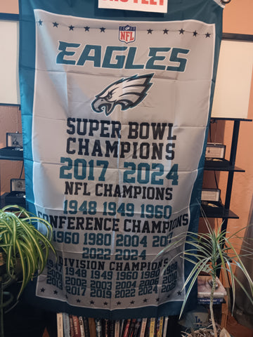 Philadelphia Eagles Vertical Championships NFL 3X5 Feet American Flag Banner Pole or Wall Decor